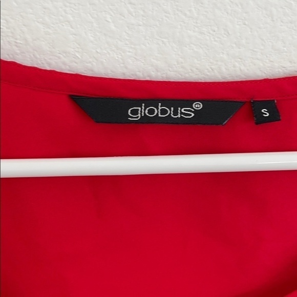 Indian Red kurti with black medallion print small - Picture 3 of 4